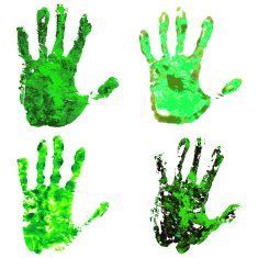 vector collection of eco concept symbolic human's green hands N3