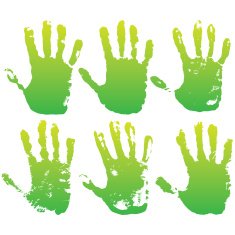 vector collection of eco concept symbolic human's green hands N4