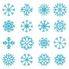 Vector Blue Snowflakes Set