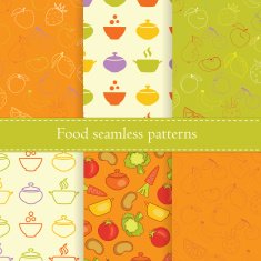 Set of food seamless patterns