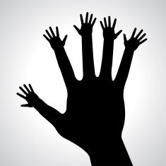 Caring hands abstract illustration for design