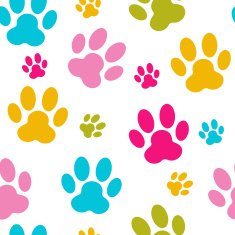 Animal Paw Seamless Pattern Background Vector Illustration N2