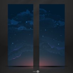 Night Sky Hand Drawn Watercolor Background N2