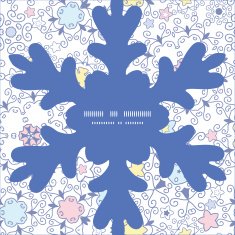 Vector ornamental abstract swirls Christmas snowflake silhouette pattern frame card N2