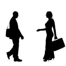 Vector silhouette of businesspeople N16