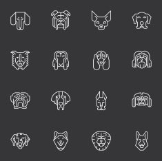 Dogs Head Icons N5