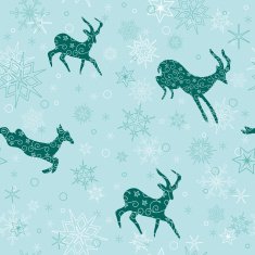 seamless christmas background with emerald goats - vector