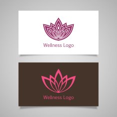 Vector lotus label for Wellness industry