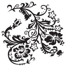 Gothic Hawaiian flower clip art