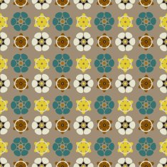 Seamless pattern with silhouettes flowers N24