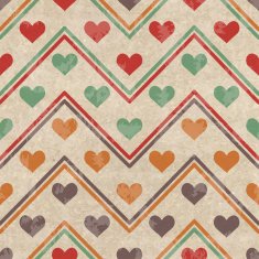 Geometric seamless pattern with hearts N2