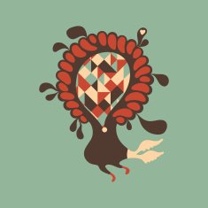 Flower with colorful squares and triangles inside N2