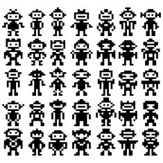 Set Of Different Pixel Robots N2