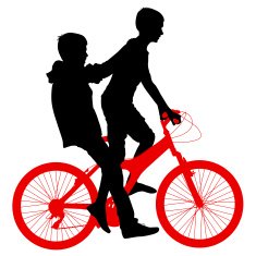 Silhouette of a cyclist male N16