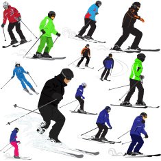 Set of skiers