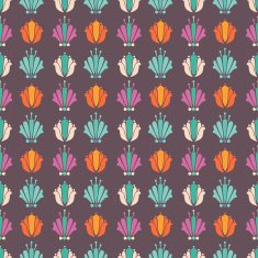 Seamless pattern with silhouettes lily flowers N4