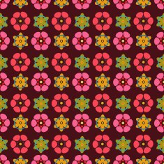 Seamless pattern with silhouettes flowers N25