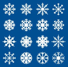 Set of white snowflakes N6