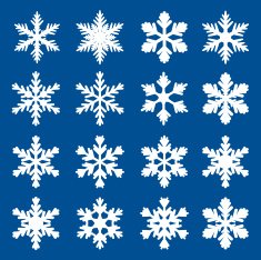 Set of white snowflakes N7