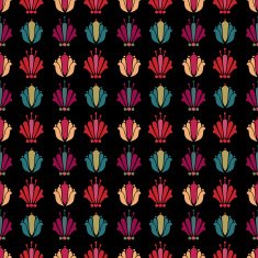Seamless pattern with silhouettes lily flowers N5