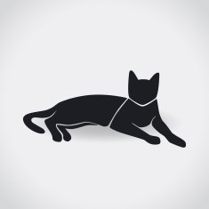 Cat lies silhouette vector