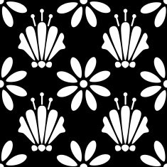 Seamless pattern with silhouettes flowers N28