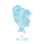Vector abstract swirls girl portrait silhouette pattern frame