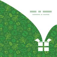 Vector ecology symbols Christmas gift box silhouette pattern frame card