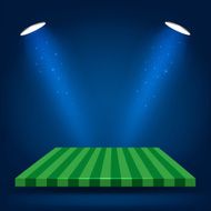 Football field stand with lighting vector illustration