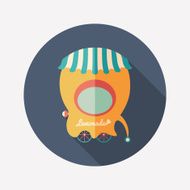 Retro lemonade shop flat round icon with long shadows N2