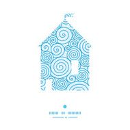 Vector abstract swirls house silhouette pattern frame