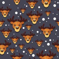 DeerXmasPatternBackgroundVectorBlack02