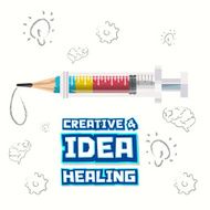 creative syringe pencil concept - vector illustration