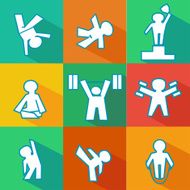 Flat Fitness Icons N3