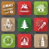 Set of christmas icons in flat style N4