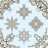 Corner art elements set