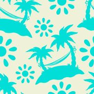 Seamless pattern with coconut palm trees and sun N3