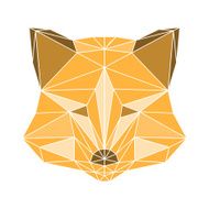 polygonal abstract fox isolated on a white background
