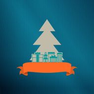 Christmas tree with gifts vector illustration