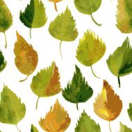 seamless pattern with leaves in watercolor