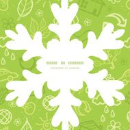 Vector environmental Christmas snowflake silhouette pattern frame card template
