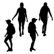 Vector silhouette of woman N458