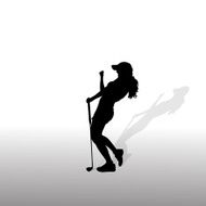Vector silhouette of the woman N132