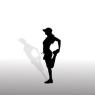 Vector silhouette of woman N464