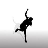 Vector silhouette of a woman N1941
