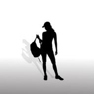 Vector silhouette of woman N465