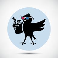 Bird with 3D Glasses
