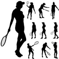 Vector silhouette of the woman N135