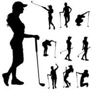 Vector silhouette of the woman N136