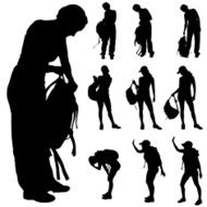 Vector silhouette of woman N466